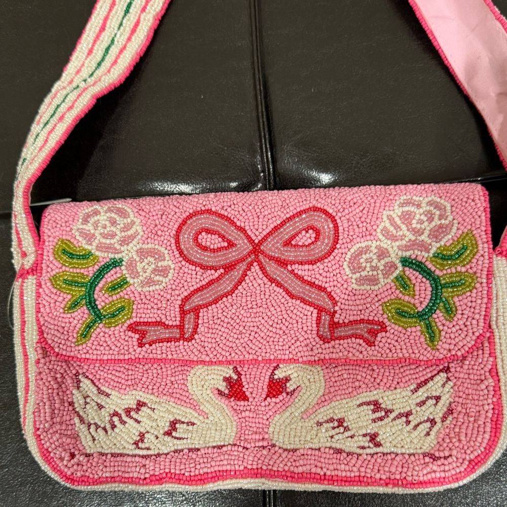 Francesca’s Beaded Swan Bow Bag